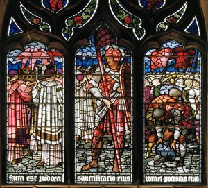 Edinburgh, St Giles Kathedrale, Morris & Co., Edward Burne-Jones, Josua, Überquerung des Roten Meeres, 1886, Mittelalterlicher Ritter